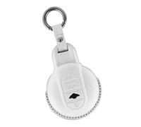 ontto 4 buttons Leather Car Key fob Cover fit for BMW MINI Cooper S One Countryman Clubman F54 F55 F56 F57 F60 Smart Key case keyring Shell Key holder keychain Accessories White