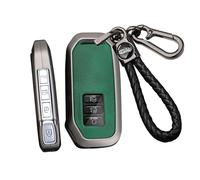 ontto 7 buttons Alloy Car Key fob Cover Case Fit for Kia EV6 GT K5 K7 K8 Sportage GT-Line Sorento 4 MQ4 Sedona Carnaval MPV Smart Leather Key holder Shell keyring keychain accessories Black-green