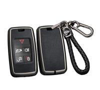 ontto Alloy Car Key fob Cover Fit for Land Rover for Range Rover Sport Discovery 3 4 Elander 2 Evoque For Jaguar XEL E-PACE Smart Key case Shell key holder keyring keychain accessories Black