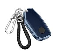 ontto Alu Car Key fob Cover Keychain fit for BMW I7 X7 G07 LCI IX I20 X1 U11 7 Series G70 G09 XM U06 G81 M3 Energy 2023 2024 Leather Smart Key Shell Case key holder bag keyring accessories Blue