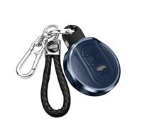 ontto Alu Car Key fob Cover Keychain fit for BMW MINI Cooper F54 Clubman F55 F56 F57 F60 Countryman Leather 3 buttons Smart Key Shell Case key holder bag keyring protection accessories Blue