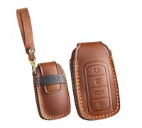 ontto Brown Leather 4-Button SUV Key Cover for Chery Tiggo 8 Plus, 8, 5 Plus, 7 Pro Max, Omoda 5, C5