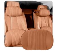 ontto Car Headrest Pillows fit for BMW 1 2 3 4 5 6 7 Series F10 f20 f31 F45 X1 X2 X3 X5 G20 G30 E46 E60 Leather Neck Support Pillows Breathable Memory Foam Head Cushions Driving 1 piece Ochre Brown