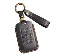 ontto Car Key Case Cover Key Fob Fits Jaguar XE XF XJ XFL XEL XJL E-Pace F-Pace I-Pace F-Type for Key Box Key Case Genuine Leather Key Case 5 Buttons B Black