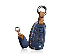 ontto Car key case fit for Audi A1 S1 A3 S3 RS3 A4 S4 RS4 A6 S6 RS6 Q2 Q3 Q7 TT TTS R8 Flip Remote Key Fob Cover Keyring Leather key shell keychain key holder Protector Accessories Blue