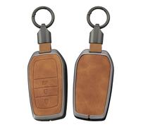 ontto Car Key Case Fits Toyota Yaris GR Corolla Cross TS RAV4 CHR Hilux for Mazda 2 Hybrid 2022-2025 Key Case Key Cover Key Cover with Key Fob 2/3/4/5/6 Buttons, 3 buttons brown, 3 Tasten