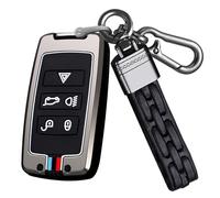 ontto Car Key Case Key Cover Fit for Defender 130 for Jaguar E-Pace F-Pace I-Pace F-Type XK 2019-2024 Metal Protective Case Key Case 5 Buttons B Black