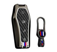 ontto Car Key Case Protective Key Case Compatible with BYD Seal U Sealion 7 Song Plus EV Atto 2/3 Dolphin Han Denza D9 Metal Housing Key Cover Key Fob 4-Button A Black
