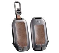 ontto Car Key Case Zinc Alloy Key Protective Case Compatible with Kia Ceed Cerato Soul Sportage Sorento Stinger Rio Optima NIRO Forte Premium Keyless Go Protection Car Key Box Brown A