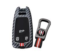 ontto Car Key Cover fit for Audi A3 A4 S4 S5 S7 S8 RS RS4 RS5 Q2 Q3 Q5 Q7 SQ5 SQ7 S8 TT TTS TTRS TFSI Carbon Fiber Metal Key Fob Holder Case Keychain Keyring Shell Accessories Red White A