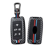 ontto Car Key Cover fit for Discovery Range Rover Sport Evoque Velar Vogue for Jaguar E-PACE XE XJ XF Carbon Fiber Metal Key Fob Holder Case Keychain Keyring Shell Accessories B-Red Blue 1