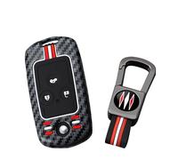 ontto Car Key Cover fit for Honda Civic Accord Jazz CRV HRV CRZ Acura MDX TL TSX ZDX RSX 2007-2013 Carbon Fiber Metal flip Key Fob Holder Case Keychain Keyring Shell Accessories 3 buttons Red White 1