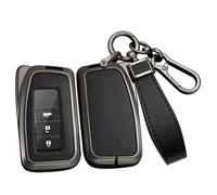 ontto Car Key Cover Metal and Leather Key Case Compatible with Lexus NX UX GX RX LX GS ES Car Accessories Stylish Key Fob Holder with Keychain Black