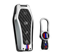 ontto Car Key Cover, Protective Cover, Key Cover Compatible with BYD Seal U Sealion 7 Song Plus EV Atto 2/3 Dolphin Han Denza D9, Metal Case, Key Cover Keychain, 4 Keys - A Silver