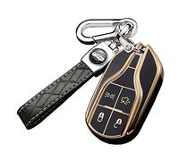 ontto Car Key Cover Soft TPU Key Case Full Protrotection Fit for Maserati Ghibli Levante Quattroporte Black, Black, Medium