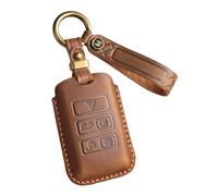 ontto Car Key Fob Cover Compatible with Discovery 5 Range Rover Sport Vogue Evoque 2020-up Custom Key Bag with Keychain for Jaguar E-PACE I-PACE XE XJ XF, Brown