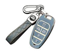 ontto Car key fob cover Fit for Hyundai Tucson NX4 Santa Fe Ioniq 5 Nexo 2021 2022 5-Buttons Smart Key case TPU Key Shell Key Holder keyring keychain Accessories Grey