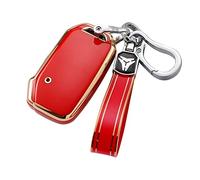 ontto Car key fob cover Fit for Kia Ceed CD NIRO Stinger Soul Sportage Sorento EV6 2022 4 buttons Remote key case TPU Smart Key Shell Holder bag keychain keyring decorative Accessories Red