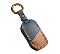 ontto Car key fob cover fit for Kia Ceed Rio Soul Sorento Sportage Stinger GT K3 K5 K8 Forte Niro EV6 leather key holder handmade contrast color Shell case keyring keychain Accessories 3 buttons Blue