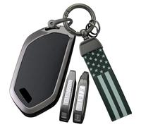 ontto Car Key Fob Cover Fit for KIA Sportage R Carnival KX3 Seltos KX5 ALL NEW K5 EV9 Picanto 2024 Smart Alloy Leather Key holder Shell case bag keyring keychain accessories 5/6/7/8/9 buttons Black B