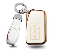 ontto Car key fob cover Fit for LEXUS IS ES GS LS NX RS GX LX RC LC RX Key case TPU Key Shell 3 buttons Key Holder keyring keychain Accessories White