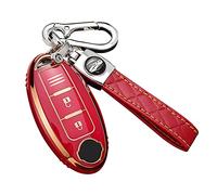 ontto Car key fob cover Fit for Nissan 350Z Qashqai J10 J11 X-Trail t31 t32 Kicks Tiida Pathfinder Murano Note Juke Key case TPU Silicone Key Shell Key Holder keychain Accessories Red B