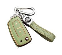 ontto Car key fob cover Fit for Nissan Qashqai J11 X-Trail Juke Micra Murano Tiida Maxima Altima Pulsar Flip Key case TPU Silicone Key Shell Key Holder keychain Accessories 2 Buttons Green