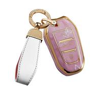 ontto Car Key Fob Cover fit for Peugeot 208 3008 5008 fit for Citroen C1 C2 C3 C4 Grand Picasso Cactus Tie-dye TPU Remote Key Case Keyring keychain key Holder key shell bag accessories 3 buttons Pink