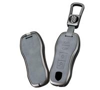 ontto Car Key fob Cover fit for Porsche Cayenne 911 Coupe Panamera Taycan 2019 2020 2021 Smart Leather Key holder shell keyring protector Accessories 4 buttons-C keychain