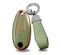 ontto Car key fob cover Fit for Suzuki Sport Swift Vitara Grand Vitara II SX4 Baleno Kizashi Jimny Ignis 3-Buttons Key case TPU Key Shell Key Holder keychain Accessories Green