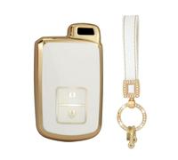 ontto Car key fob cover fit for Toyota Auris Avalon RAV4 Verso 2012-2018 Camry Yaris 2011-2018 key holder case keyring key chain TPU Smart Key Shell protective Accessories 2 buttons Beige