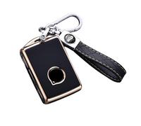 ontto Car key fob cover fit for Volvo XC60, XC90 XC40 S90 V90 V90 Cross Country Key case TPU Keyless entry Key Holder keyring Key Shell keychain protective Accessories Black