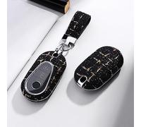 ontto Car Key Fob Cover Keyring Fit For Mercedes Benz 2022 C S Class W206 W223 S350 C260 C300 S400 S450 S500 keychain Key Case Shell Holder Fabric Resin Accessories Protector 3 button Black B