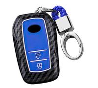 ontto Car Smart key fob cover case Fit For Toyota Venza 2022 Yaris Cross RAV4 Hilux Fortuner Land Cruiser Camry Crown Highland Prado Plastic key Case Shell keychain keyring accessories 2 buttons Blue