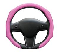 ontto Car Steering Wheel Cover Clip fit for Audi A3 A4 B8 S3 A5 Q5 Q7 A6 C7 A8 Carbon Fiber Pattern Microfiber Leather Diameter 37-38 cm Universal Car Accessories Protector Anti-Slip Breathable Pink
