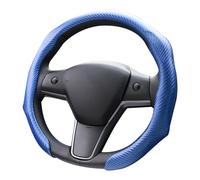 ontto Car Steering Wheel Cover Clip fit for BMW 1 Series 3 Series 7 Series i4 i5 i7 iX1 iX2 330e XM M2 Carbon Fiber Microfiber Leather Diameter 37-38 cm Car Accessories Protector Anti-Slip Blue