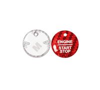 ontto Carbon Fiber Car Engine Start Stop Button Cover fit for Ford Focus Everest Edge Mondeo Taurus F150 Explorer Ignition Push Switch Sticker Auto Interior Accessories Decoration Red