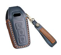 ontto Cowhide Car key cover fit for Audi 2025 A5 S5 A6 S6 Q5 SQ5 Q6 SQ6 Limousine Avant Sportback e-tron key holder leather case keyring keychain Smart Shell protector Accessories Blue