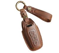 ontto Cowhide Car key cover fit for Audi A5 S5 A6 S6 Q5 SQ5 Q6 SQ6 2025 Limousine Avant Sportback e-tron key holder handmade leather case keyring keychain Smart Shell protector Accessories Brown