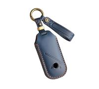ontto Cowhide Car key cover fit for BMW MINI One Cooper S F66 PHEV JCW Countryman Aceman 2023 2024 2025 4 buttons key holder handmade leather case keyring keychain Smart Shell Accessories Blue