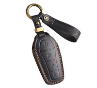 ontto Cowhide Car key cover fit for BYD Atto 3 Dolphin Seal U DM-i Sealion 7 Sealion 6 Shark 6 key holder leather case keyring keychain Smart Shell protector Accessories 4 buttons Black