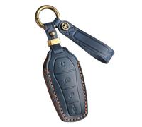 ontto Cowhide Car key cover fit for BYD Atto 3 Dolphin Seal U DM-i Sealion 7 Sealion 6 Shark 6 key holder leather case keyring keychain Smart Shell protector Accessories 4 buttons Blue