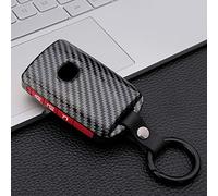 ontto for Mazda 3 Alexa Car Key Cover Keyring for Mazda 3 CX-30 CX-5 CX-9 Mazda 3 Sedan 2019 2020 Key fob 4 buttons accessories Remote Key Shell Keychain Key Holder Smart key Protector-Carbon Red