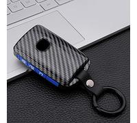 ontto for Mazda 3 Alexa Car Key Cover Keyring for Mazda 3 CX-30 CX-5 CX-9 Mazda 3 Sedan 2019 2020 Key fob 4 buttons accessories Remote Key Shell Keychain Key Holder Smart key Protector-Carbon Blue