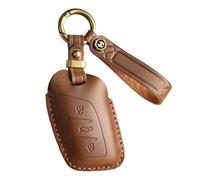 ontto Handmade Leather Smart Remote Key Fob Case Fit for MG MG4 MG5 MG6 MG ZS EV HS EHS ZX GT Car Key Holder Fit for Roewe RX3 RX8 ERX5 RX5 I6 I5,Customed Key Cover Personalized Keychain,Brown