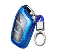 ontto Key Case Car Key Cover Fits MG MG6 ZS HS EV EZS EHS MG3 MG4 MG5 GS MG7 GT 2015-2023 TPU Key Case Cover for Roewe RX5 I6 Key Fob 3 Buttons Accessories-A Blue