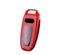 ontto Key Case Fit For Audi A3 A6 A7 A8 E-Tron S3 S6 RS6 S7 RS7 Q7 SQ7 Q8 SQ8 2019-2023 3 Keys TPU Carbon Fiber Car Key Cover Key Case Car Accessories Red