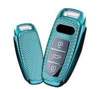 ontto Key Case Fit For Audi A3 A6 A7 A8 E-Tron S3 S6 RS6 S7 RS7 Q7 SQ7 Q8 SQ8 2019-2023 3 Keys TPU Carbon Fiber Car Key Cover Key Box Key Case Car Accessories Green