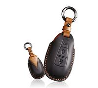 ontto key case fit for Suzuki Swift Kizashi SX4 S-Cross Maruti Ciaz Baleno Vitara Ignis Smart Key Fob Cover Keyring Leather key shell keychain key holder Protector Accessories Black