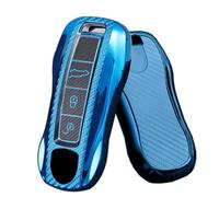 ontto Key Case Fits Porsche Panamera Spyder Carrera Macan Boxster Cayman Cayenne 911 970 981 991 TPU Carbon Fibre Car Key Case Key Case Key Box Key Case Car Accessories Blue